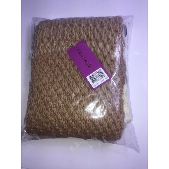 Rampage Womens Colorblock Fringe Scarf Camel/Ivory Retail $36.00 - Picture 4 of 5